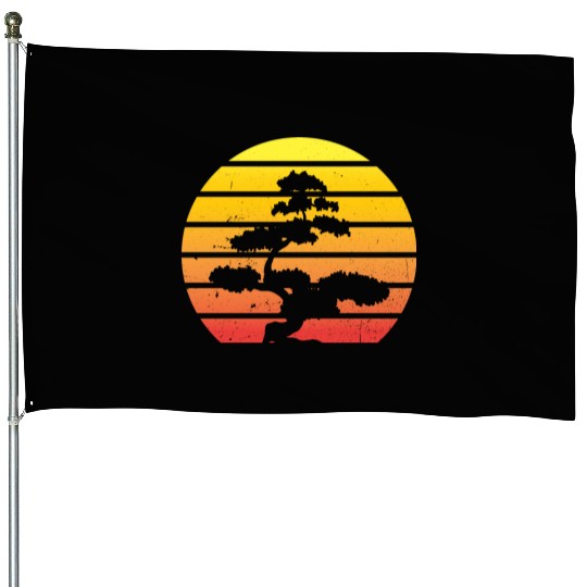 Bonsai Retro Vintage Japanese Tree Gardener Gift House Flags
