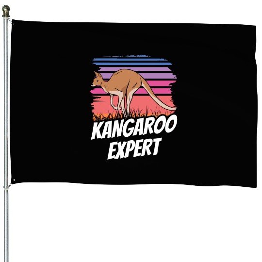 Kangaroo Expert Australia Lover Kangaroos Animal House Flags