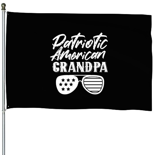 Patriotic American Grandpa Patriot US USA House Flags