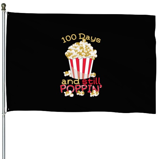 Teacher Student 100th Day 100 Days Of School Pop House Flags