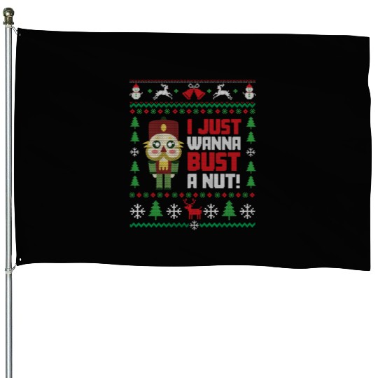 Nutcracker Ugly Christmas Ugly Christmas Saint's House Flags