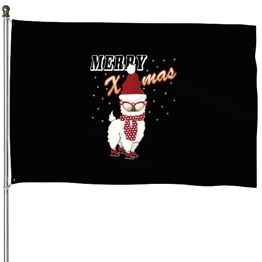 Merry Xmas christmas Alpaca House Flags