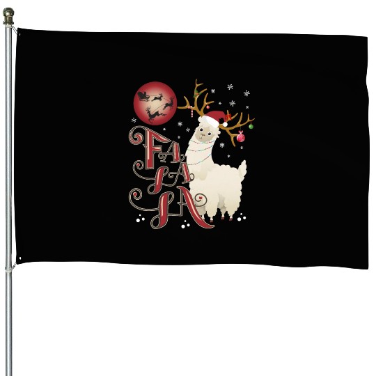 Fa la la llama xmas christmas House Flags