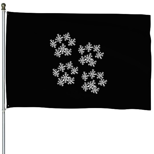 Snowflake Paw Prints House Flags