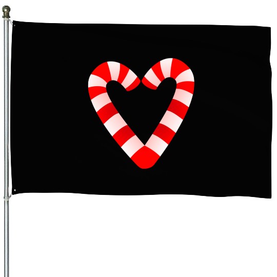Candy Cane Hearts House Flags Christmas Xmas Holidays
