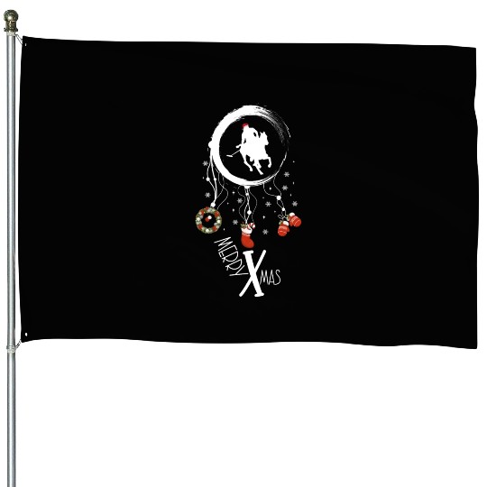 Winter dreamcatcher Christmas Polo player House Flags