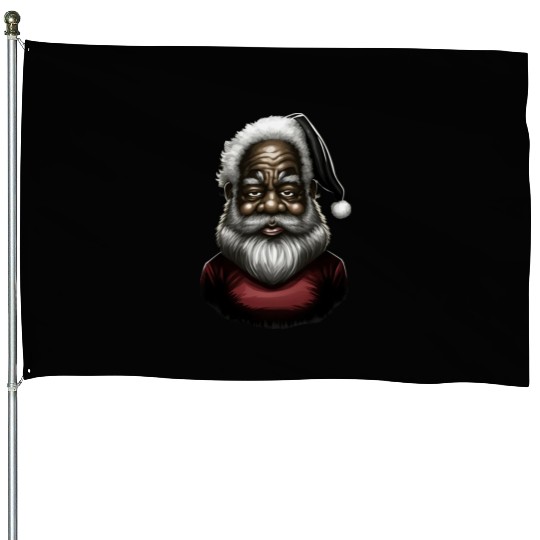 Black Santa, African American Santa Claus House Flags