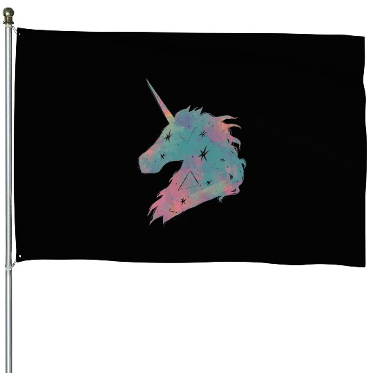 Unicorn Stars House Flags