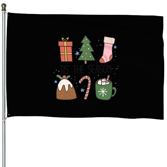 Tis the Season Christmas House Flags