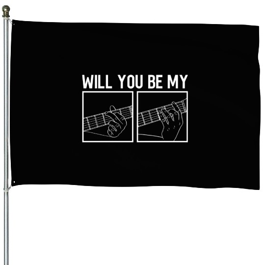 Will You Be My - Electric Guitar Guitar Player House Flags