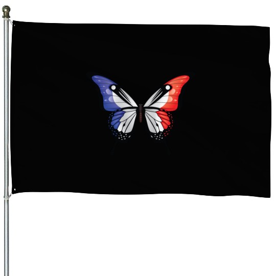 France Swallowtail Butterfly Flag House Flags
