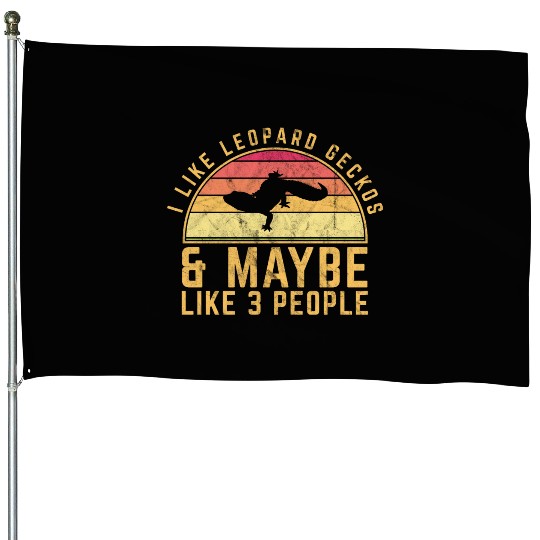 I Like Leopard Geckos Vintage Sunset Cute Women's House Flags