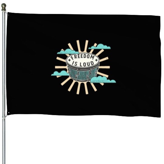 Bongo Drum Freedom Is Loud Music Lover House Flags