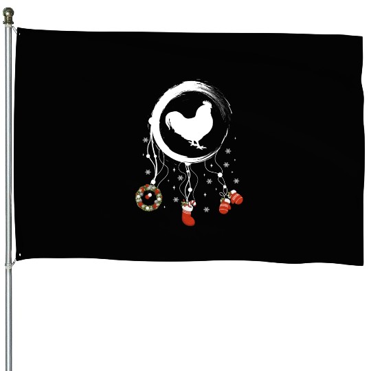 Winter dreamcatcher Christmas Rooster House Flags