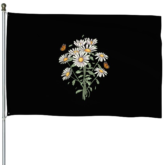 Marguerites Daisy Summer Daisies Flower Garden House Flags