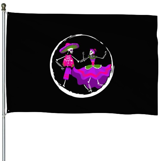 Dia De Los Muertos House Flags, Ballet Folklorico Sugar