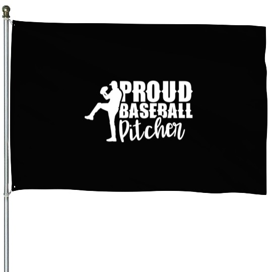 Proud Baseball Pitcher Hobby Sayings Player House Flags