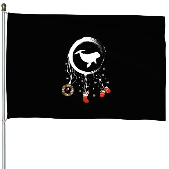 Winter dreamcatcher Christmas Dolphin House Flags