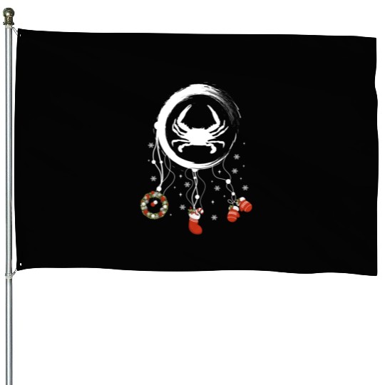 Winter dreamcatcher Christmas Crab House Flags