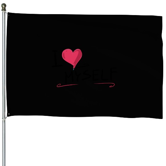 i love me heart text saying House Flags
