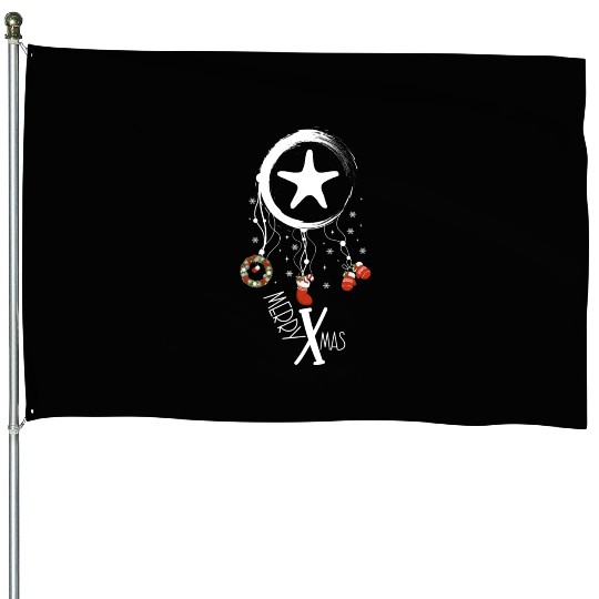 Winter dreamcatcher Christmas Starfish House Flags
