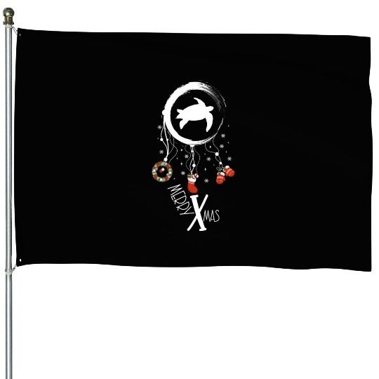 Winter dreamcatcher Christmas Sea turtle House Flags