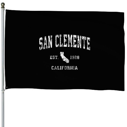 San Clemente California Ca Vintage Athletic Sports House Flags