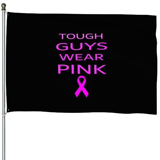 Tough Guys Wear Pink Youth's House Flags Breast Cancer