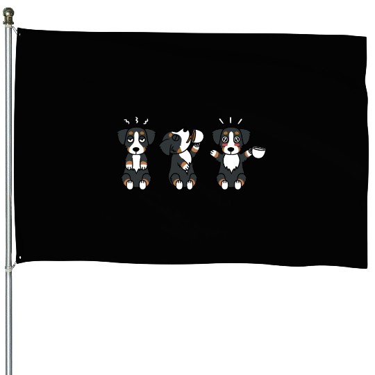 Bernese Mountain Dog Coffee Lover House Flags