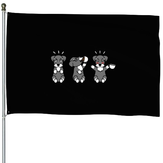 Schnauzer Coffee Lover House Flags