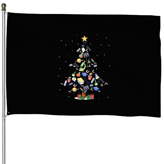 Science Squad Christmas Tree Science Teacher xmas House Flags