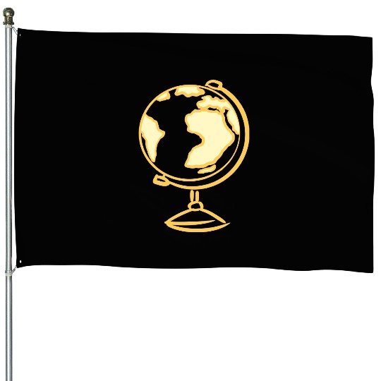 Globe Icon. Geography Teacher. Education symbol House Flags
