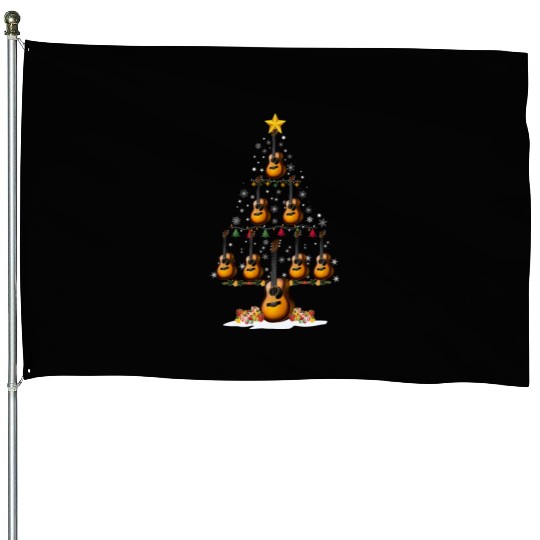 Guitar Christmas Tree Xmas Funny Gift House Flags