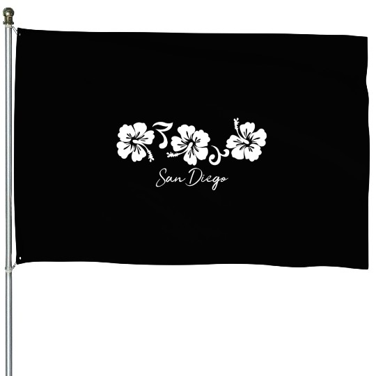 San Diego California Hibiscus Flower House Flags