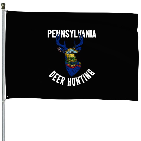 Pennsylvania Deer Hunting Buck Stag Hunter House Flags