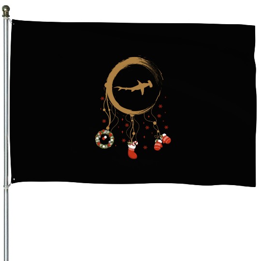 Winter dreamcatcher Christmas Hammerhead Shark House Flags