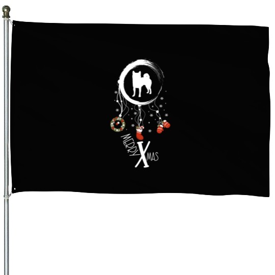 dog dreamcatcher Christmas Shiba Inu House Flags