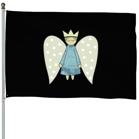 The Flight of the Christmas Angel House Flags