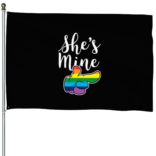 Matching Lesbian Couple She's Mine Part2 House Flags