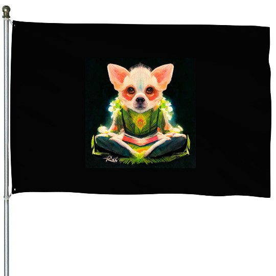 buddhist chihuahua House Flags
