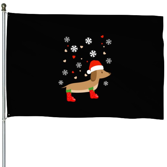 dachshund winter House Flags