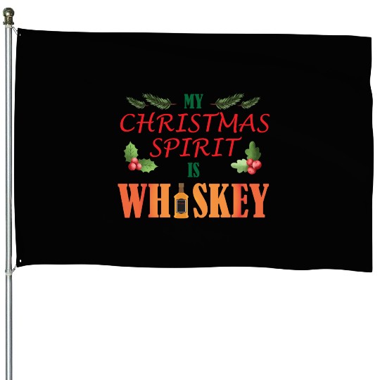 Christmas Spirit Whiskey House Flags