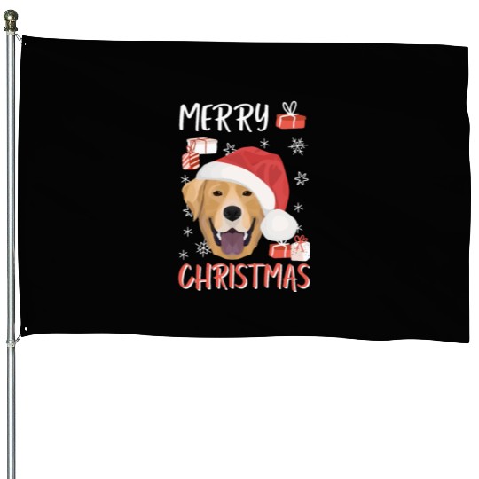 Labrador Merry Christmas House Flags