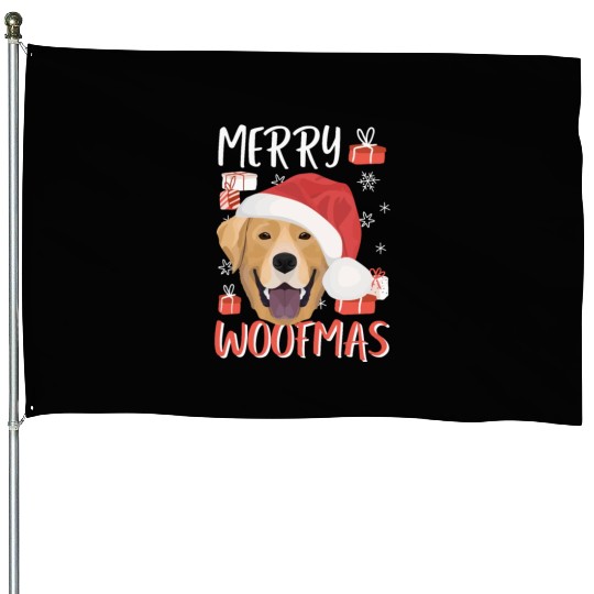 Labrador Merry Christmas House Flags