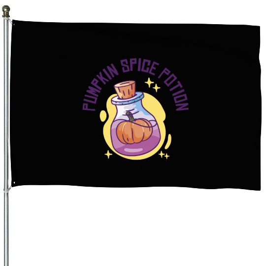 Pumpkin Spice Potion Coffee Enthusiast Halloween House Flags