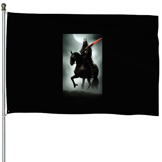Warrior on the black horse House Flags