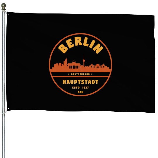 Berlin Germany Skyline House Flags