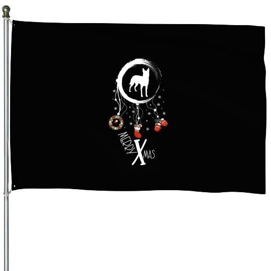 dog dreamcatcher Christmas Belgian Malinois House Flags