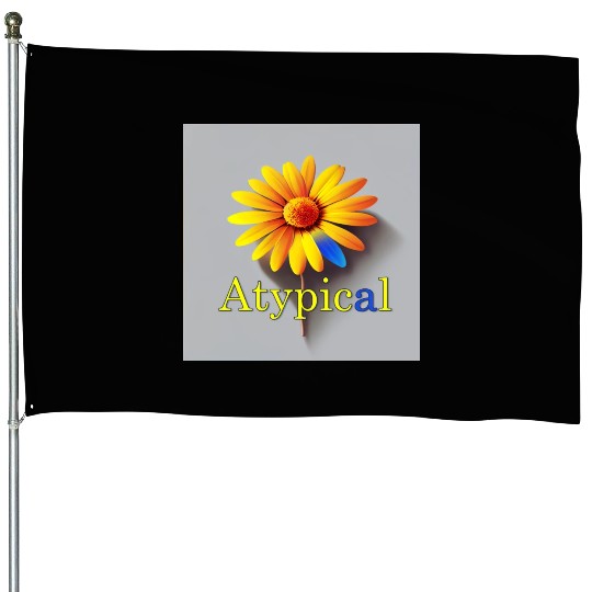 Colorful flower, atypical or neurodivergent House Flags