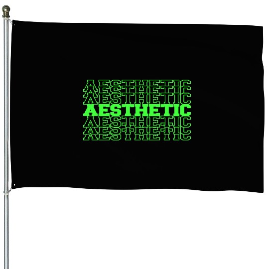 Neon Green Aesthetic House Flags
